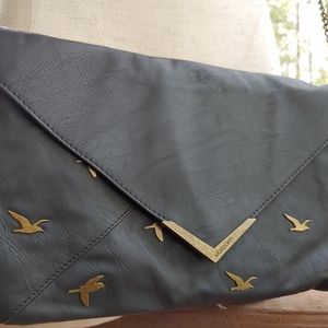 Volcom Clutch Faux Leather Purse EUC